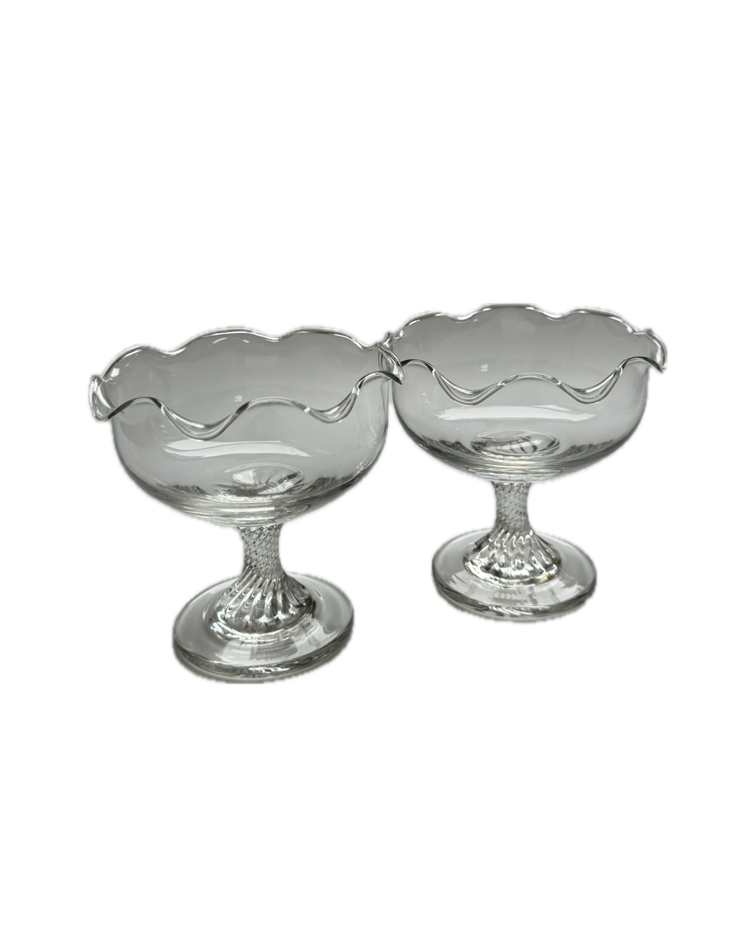 Pair of Eamon Glass Sundae Dishes Dessert Bowls