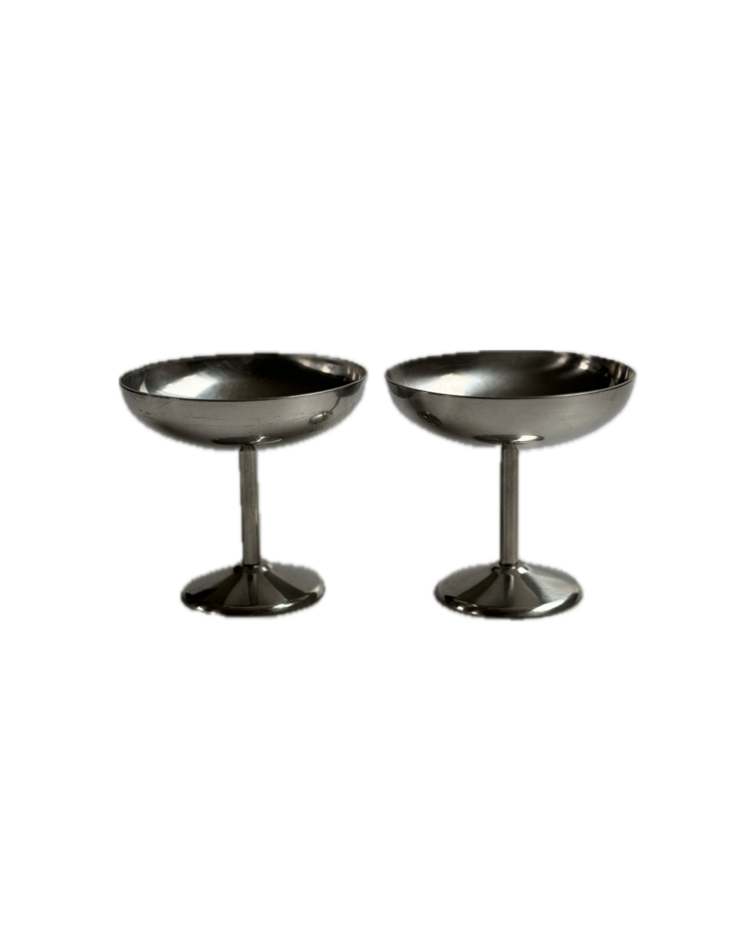 French Vintage Stainless Steel Ice Cream Coupes – Set of 2