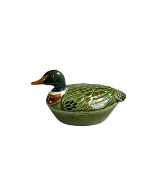 Vintage Ceramic Duck Terrine Dish by Michel Caugant