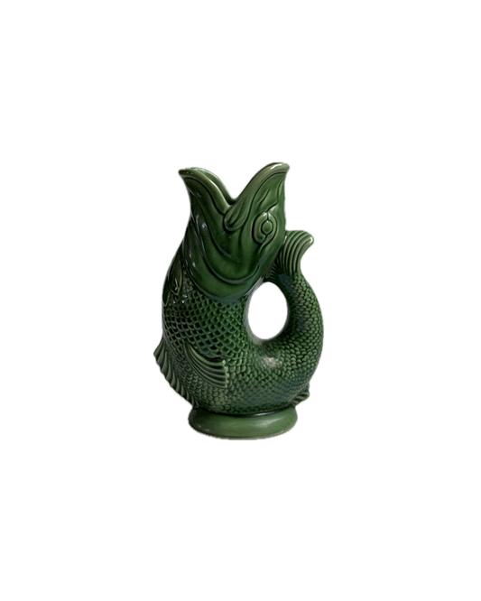 Vintage Dartmouth Green Fish Glug Jug – Rare Collectible Vase/Jug