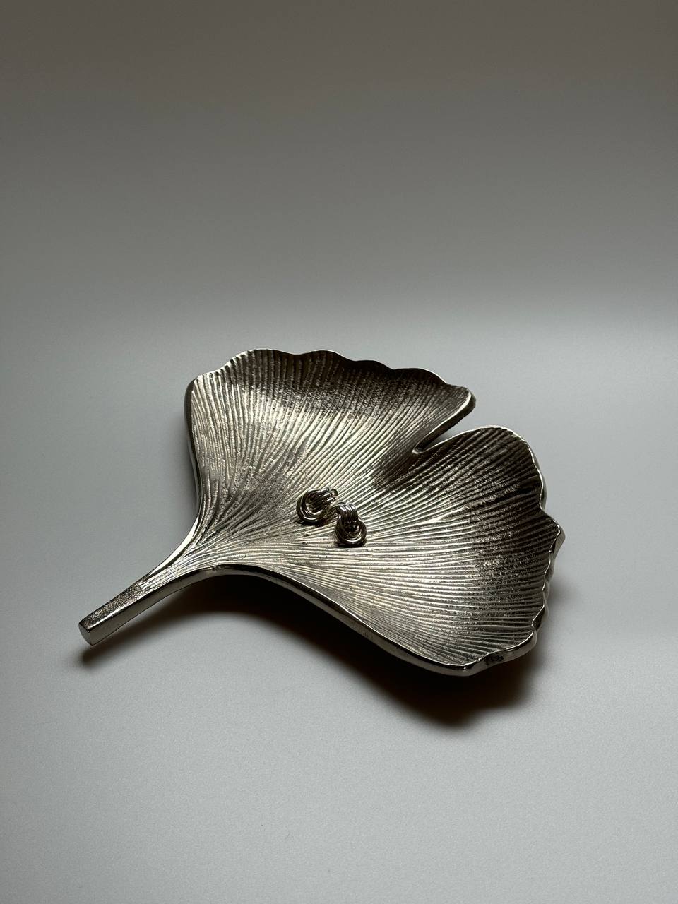 Ginko Leaf Silver Dish