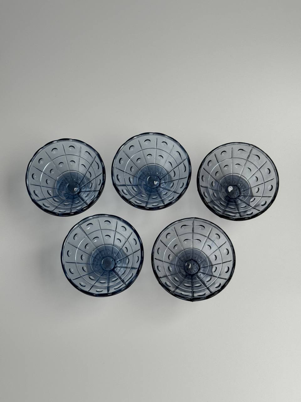 Set of 5 Blue Vintage Dessert Bowls