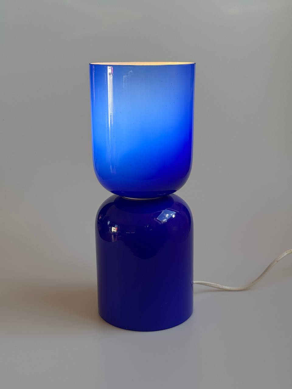 Vintage Habitat Blue Glass Capsule Table Lamp by Jonah Damon