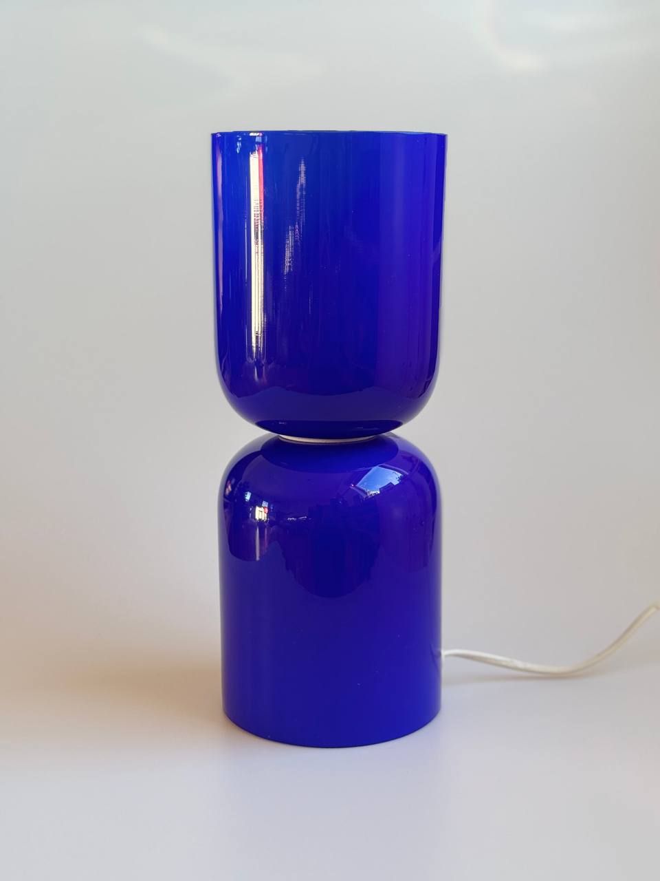 Vintage Habitat Blue Glass Capsule Table Lamp by Jonah Damon